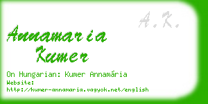 annamaria kumer business card